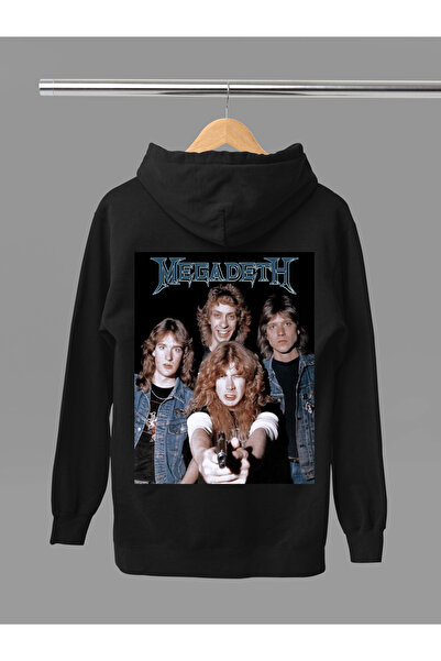 MAGORS Megadeth Printed Cotton Long Sleeve Ribbed 3-Ply Hooded Rock Sweatshirt