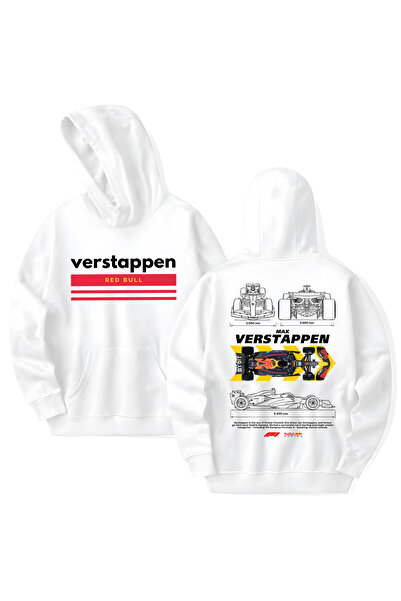 STİL-X Max Verstappen Printed Cotton Long Sleeve Hooded Sweatshirt with 3 Yarns