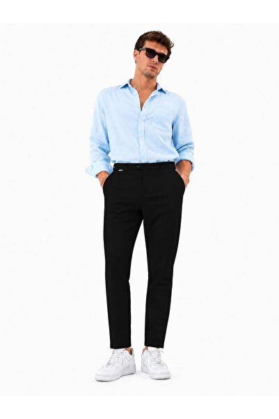 l l lona lucy Men's Slim Fit Narrow Leg Woven Fabric Trousers