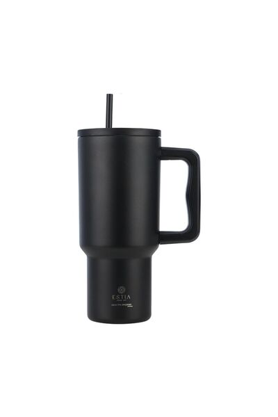 estia Θερμός Ποτήρι με Καλαμάκι Xt 900ml Μαύρο Μεσάνυχτα (01-32111)