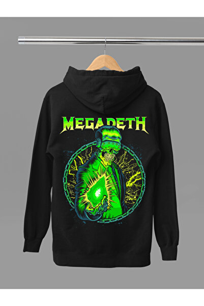MAGORS Hanorac rock cu glugă din bumbac imprimat MEGADETH, cu mânecă lungă, c...