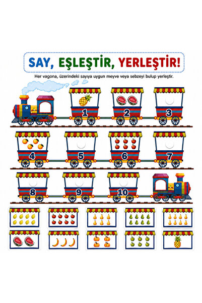 Major Hobi Montessori Count and Match Placement Game Number-Quantity Matching...