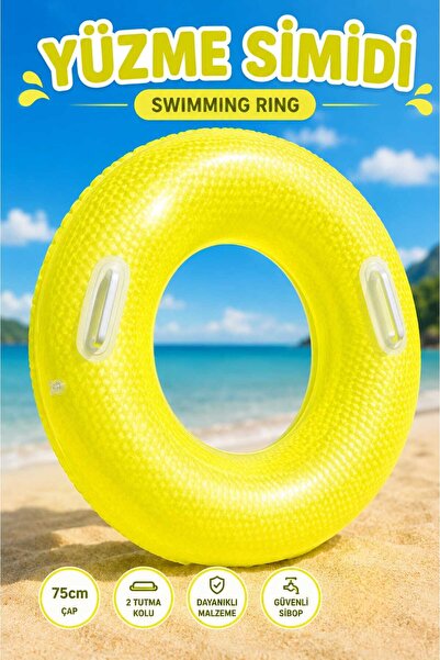 Fidan oyuncak 75 cm Swim Ring with Handle Thick Pvc Sea and Pool Ring Swim Ri...