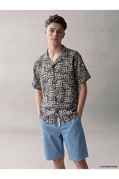 LC Waikiki Peak New Season Patterned Short Sleeve Boys' Shirt
