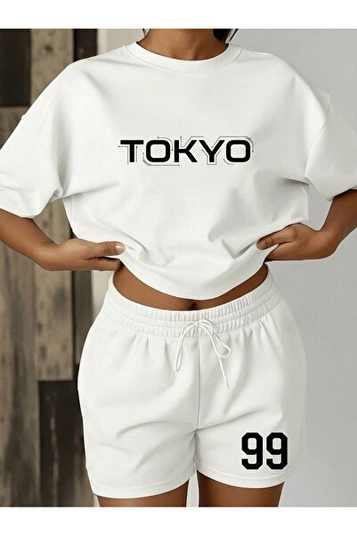 EFFRENATU Oversize Black Shorts and T-Shirt Set - Cotton Relaxed Fit