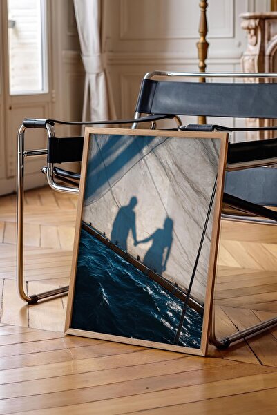 Postifull Poster Sails and Shadow, Poster înrămat în lemn, Seria Old Money, N...