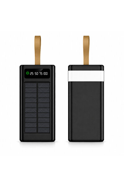 Moxti 50.000 mAh Solar Powerbank – 22.5 W Şarj, Dahili Kablolu, LED Ekranlı T...
