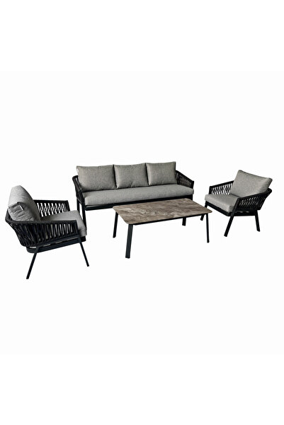 KlugMeister Set mobilier terasa/gradina KJFT3407, 4 piese cu cadru de alumini...