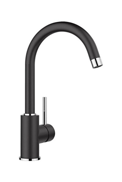 Blanco Mida SILGRANIT® Black Μπαταρία Κουζίνας με Περιστρεφόμενο Ρουξούνι