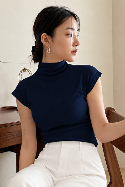 COOL TARZ Women's High Neck Slim Fit Basic T-Shirt Casual Stylish Blouse
