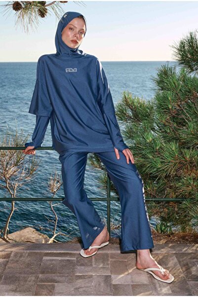 HEQA Sporty Look Hijab Swimsuit Set Indigo