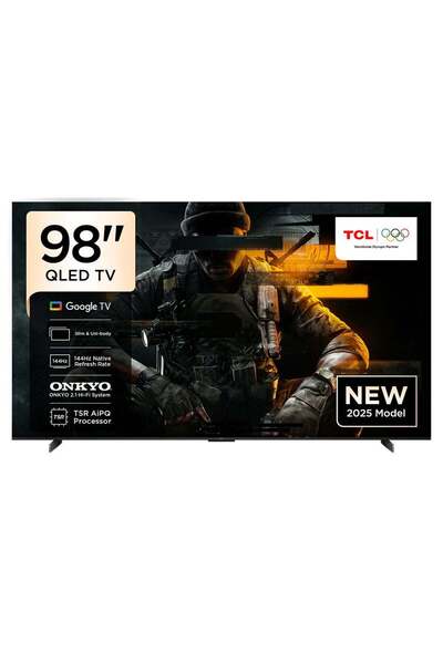 TCL 98 Inch Smart TV 4K QLED Gaming Google TV, 144Hz Refresh Rate, ONKYO 2.1 ...