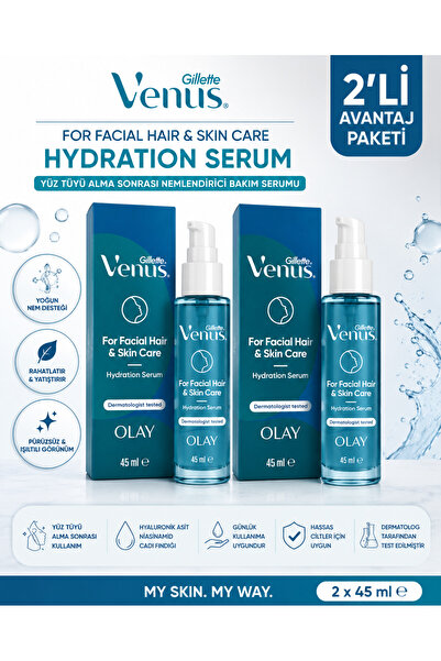 Gillette Venus For Facial Hair & Skin Care Hydration Serum 45 ml Facial Moist...