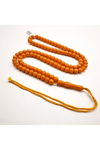Generic Afghan Musk Rosary 99 Beads 9x8mm Vibrant Orange Prayer Beads 50g Yel...