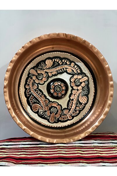 Uzunoğlu bakır bakır hamam tası/kına tepsisi