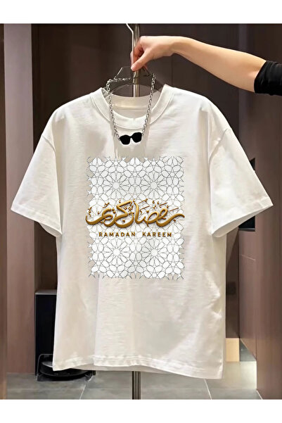 SAUDI قميص قطني 100% للرجال والنساء - تي شيرت فضفاض بياقة دائرية وأكمام قصيرة...
