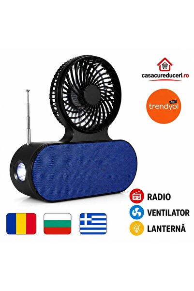 ANY SHOP MARKET Boxă Portabilă Bluetooth 5.0 cu Ventilator, Radio FM, Lantern...