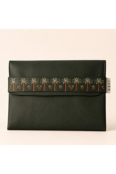 Oens Olive Palm Embroidered Pouch
