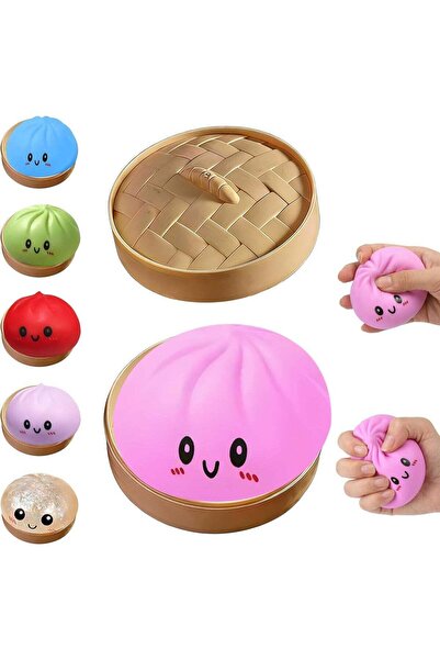 ATRJSZ Dumpling Squishies Toy, Giant Glitter Dumpling, Colorful Steamed Bun S...