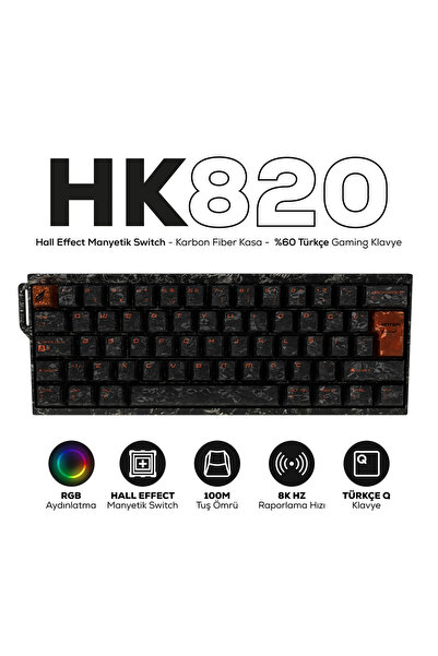 Hawk Gaming Chair HK820 Hall Effect Manyetik Switch Rapid Trigger RGB 8k Hz 0...