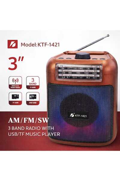 iqra KTF-1421 AM FM SW 3 Band Radio with USB TF Card Music Player