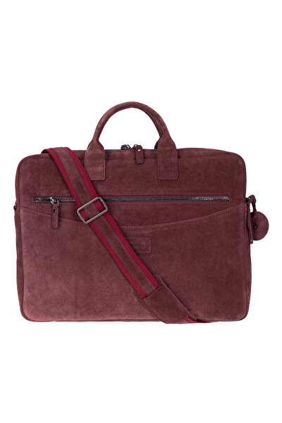BloominBag Burgundy Still Hakiki Süet Deri 15-16 inç MacBook/Laptop Çantası