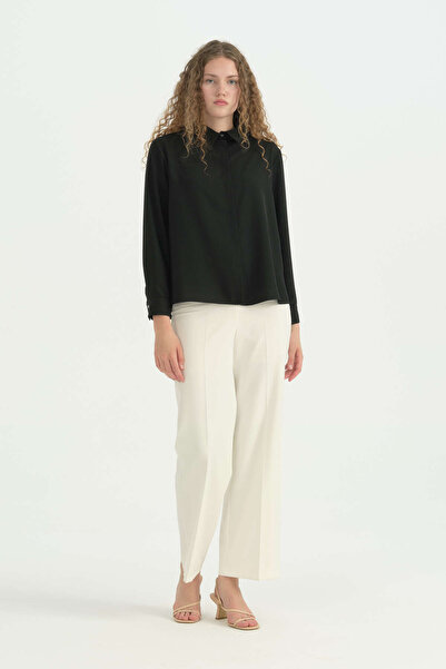 Nihan Classic Shirt with Hidden Placket - Black
