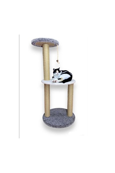 Empressco Gray Two-Tier 91 cm Cat Scratching Post, Fun and Durable