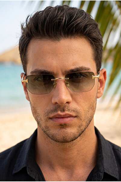 MONAL EYEWEAR Frameless Safi Mineral Glass Sunglasses Feather Lightness Uv400...