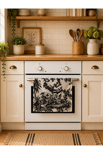 Skhome Decorative Digital Printed Fabric Oven Cover and Ornament Kitchen Deco...