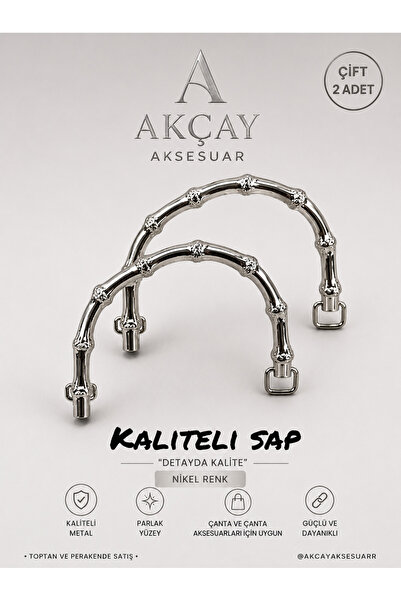 Akçay Aksesuar Quality Bag Handle Shiny Double