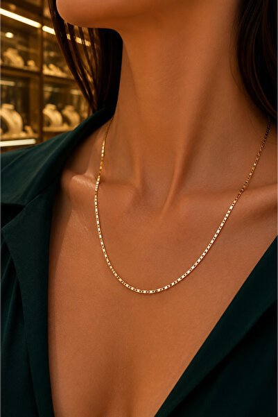 CAXBERN Women's Gold Jewelry Model Flake Chain Necklace