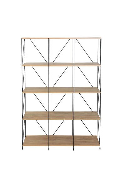 Malizia Malaysian Wood Shelf Unit 5 Floors Multi-Use Plywood 136X30X90 cm Wooden