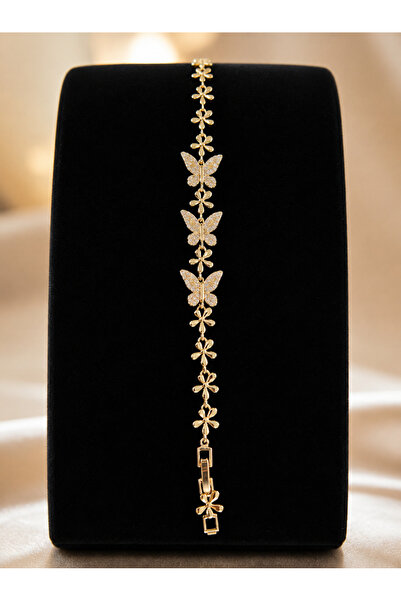 Elmosia Jewelry سوار على شكل فراشة مرصع بحجر الزركون، سوار قابل للتعديل على ش...