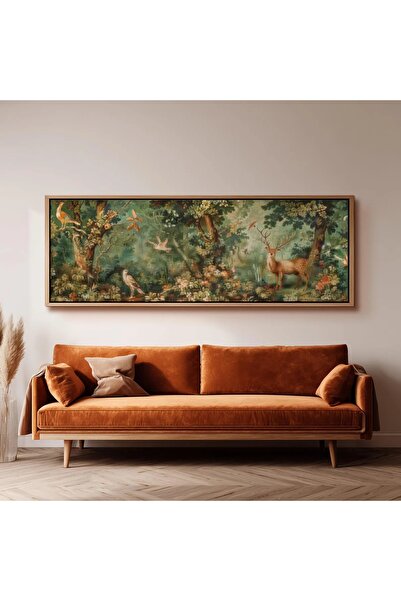 dekorodam Ahşap Çerçeveli Panoramik Oturma Odası Salon Tablosu