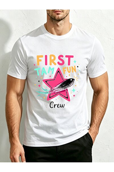 NOURAM تي شيرت رجالي أنيق، بتصميم First Tam Fun Star Rocket، ملابس صيفية غير ...