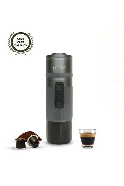 Goffee Portable Espresso Machine – - Chrome Mist | Battery Powered, 18 Bar, N...