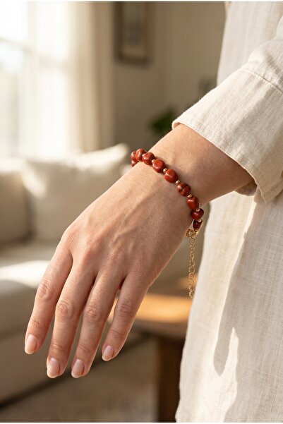 Mijja Genuine Natural Stone Women's Bracelet, Tarnish Resistant, Lacquer Coat...