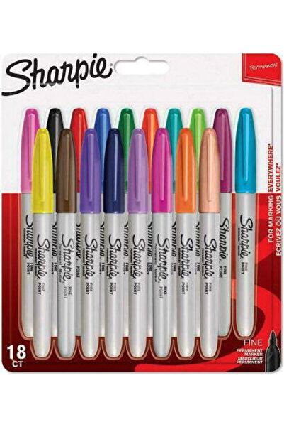 Sharpie Markere permanente, culori asortate, 18 bucăți