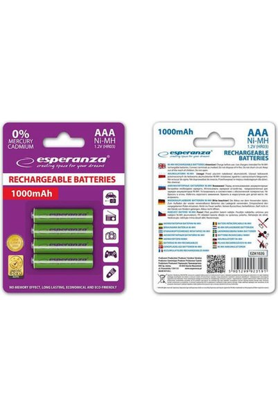 ESPERANZA Baterie reîncărcabilă AAA Ni-MH 1000mAh 1.2V 4 bucăți