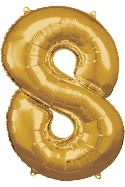 AMSCAN Balon din folie Jumbo Numărul 8 Auriu 86cm