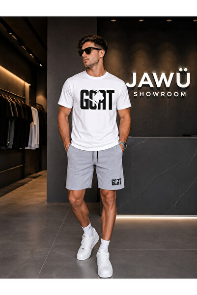 JAWÜ STYLE Goat Printed T-Shirt-Shorts Set Oversize