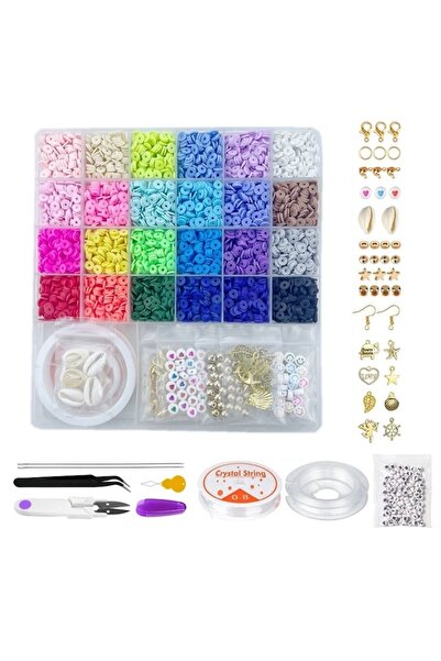 MACVI Set de mărgele colorate din lut polimeric, 6000 de piese — Creativitate...