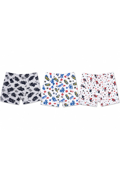 Tutku Çocuk Erkek Elastan Emprime Boxer 3 lü set