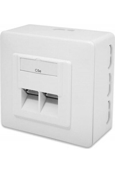 Digitus Διπλή Εξωτερική Πρίζα Δικτύου Τύπου RJ45 Cat5 σε Λευκό Χρώμα