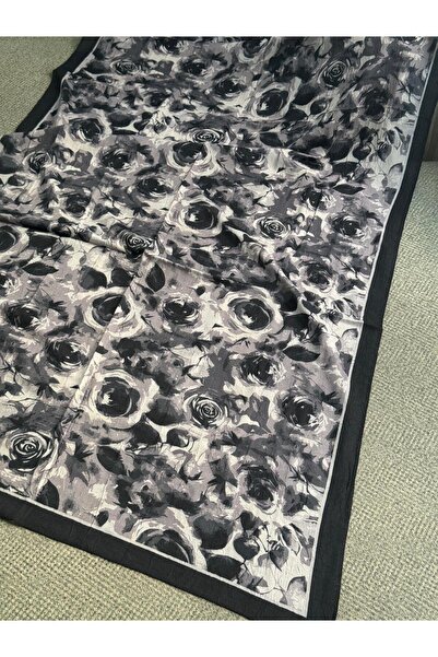 Degs Scarf شال نسائي من القطن الناعم المزخرف بنقشة زهور الخيزران