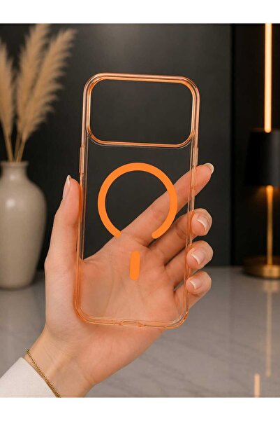 Case I PHONE 17 PRO TURUNCU ŞEFFAF MAGSAFE KILIF