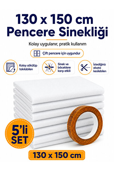 Magiclady 5li 130x150 5,6 Metre Cırt Bantlı Sökülüp Kesilebilir Takılabilen Ç...
