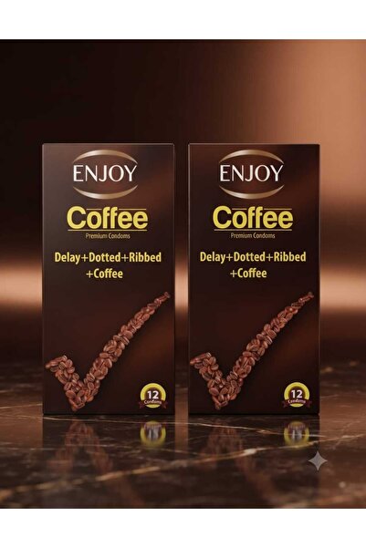 Enjoy Injoy Medical Grade Lubricant 12 Pieces - Condoms 12 Pack - Coffee Flav...