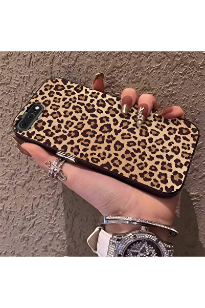 SLIMFELT iPhone 7 Plus/8 Plus Uyumlu Yüksek kaliteli retro klasik leopar dese...